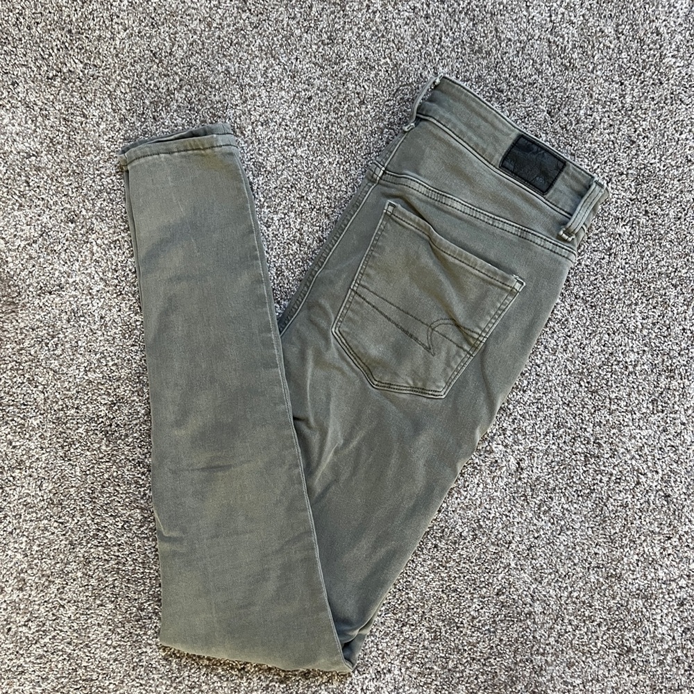 American Eagle Outfitters Olive Green Skinny Jeans